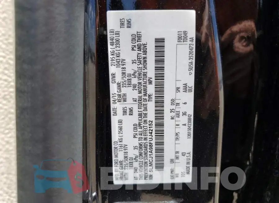 5LMCJ1A98FUJ42152 Photo# 13