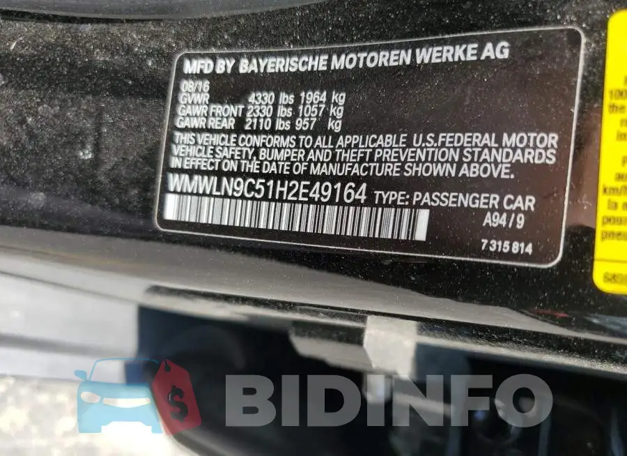 WMWLN9C51H2E49164 Photo# 12