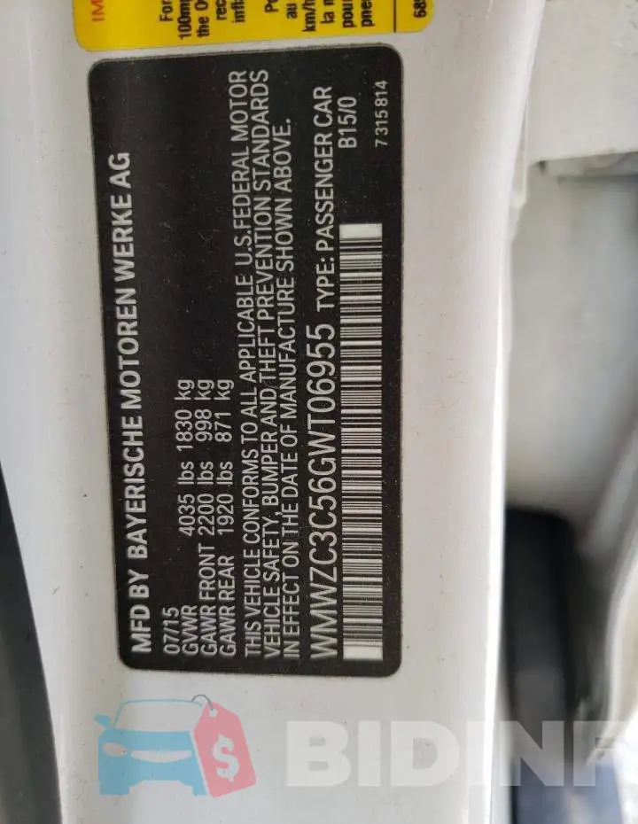 WMWZC3C56GWT06955 Photo# 12