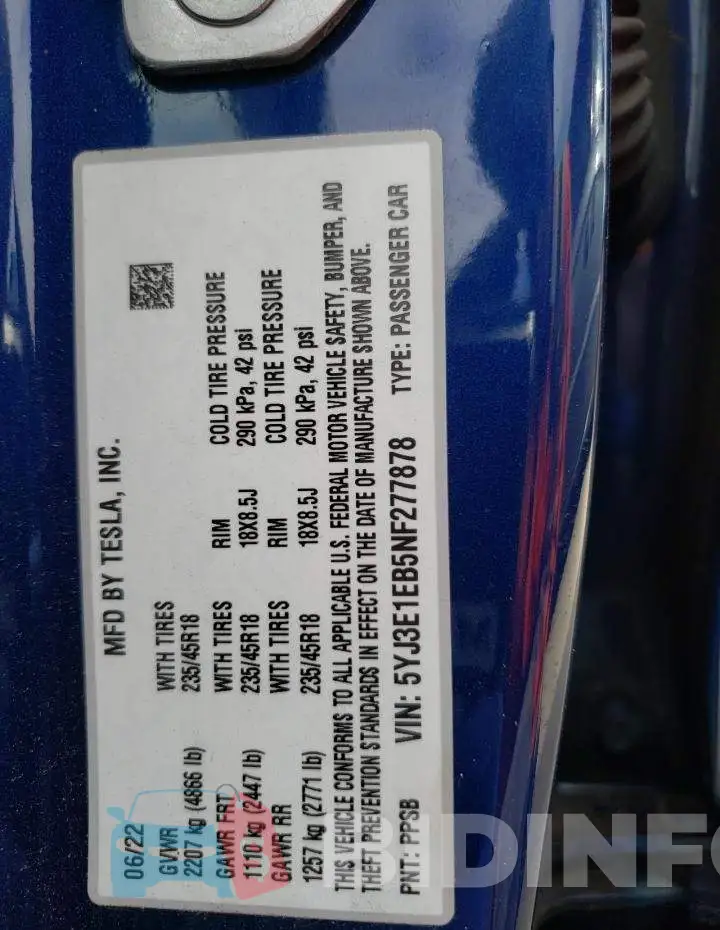 5YJ3E1EB5NF277878 Photo# 12