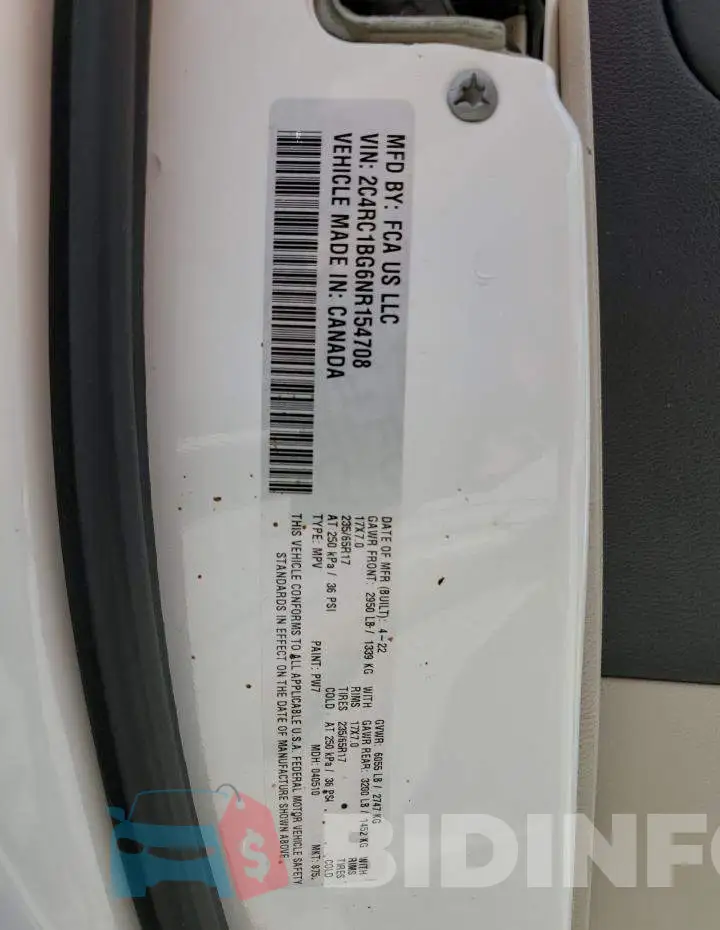 2C4RC1BG6NR154708 Photo# 12