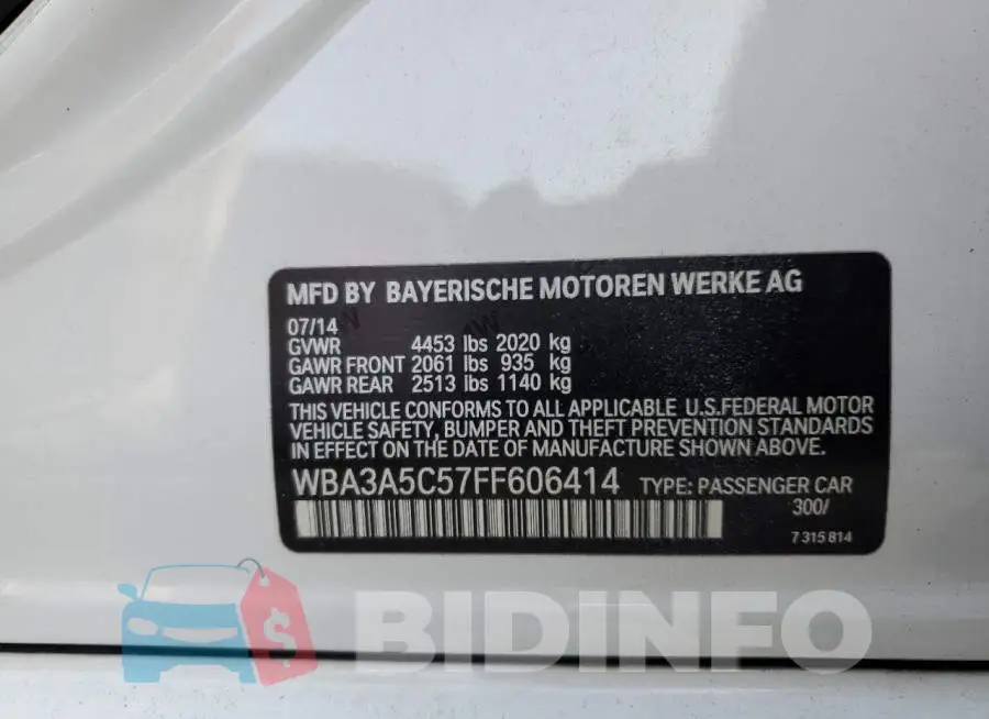 WBA3A5C57FF606414 Photo# 12