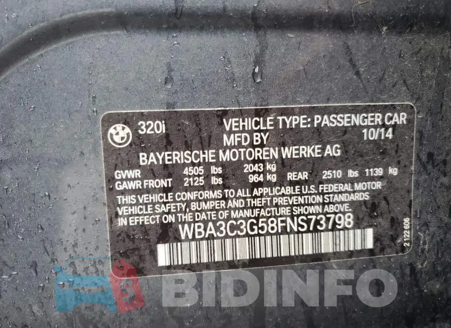 WBA3C3G58FNS73798 Photo# 12