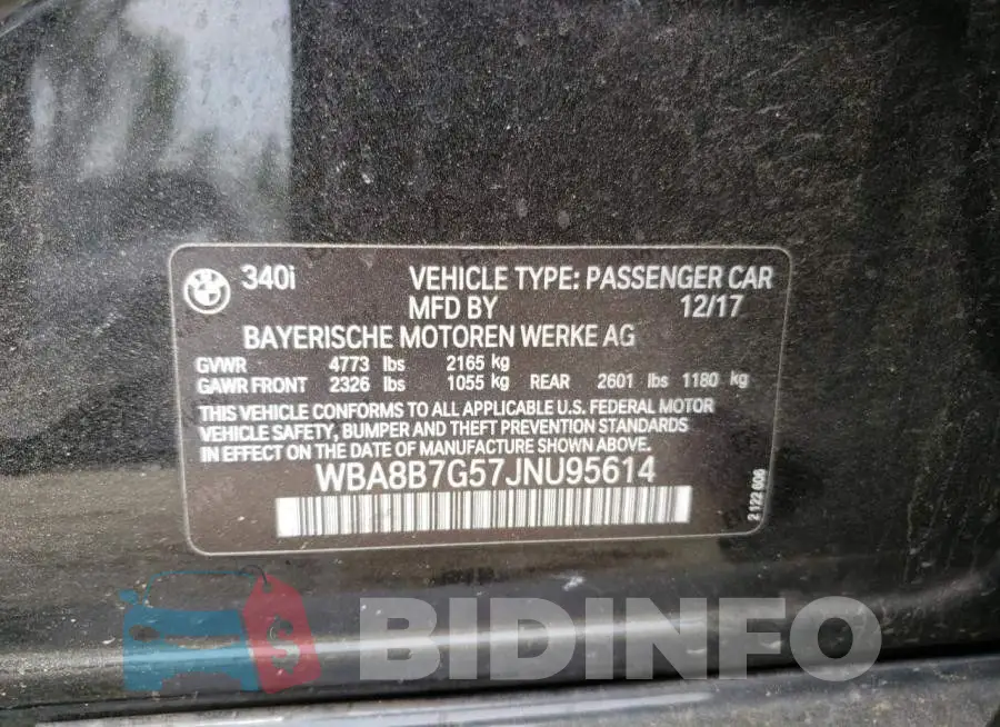 WBA8B7G57JNU95614 Photo# 12