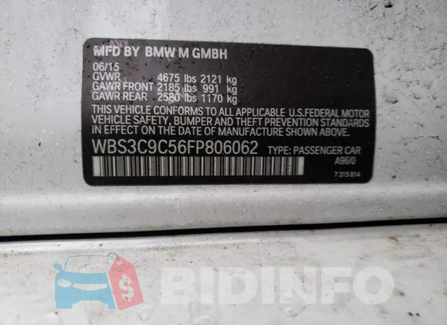 WBS3C9C56FP806062 Photo# 13
