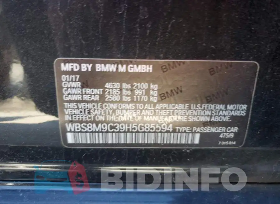 WBS8M9C39H5G85594 Photo# 12
