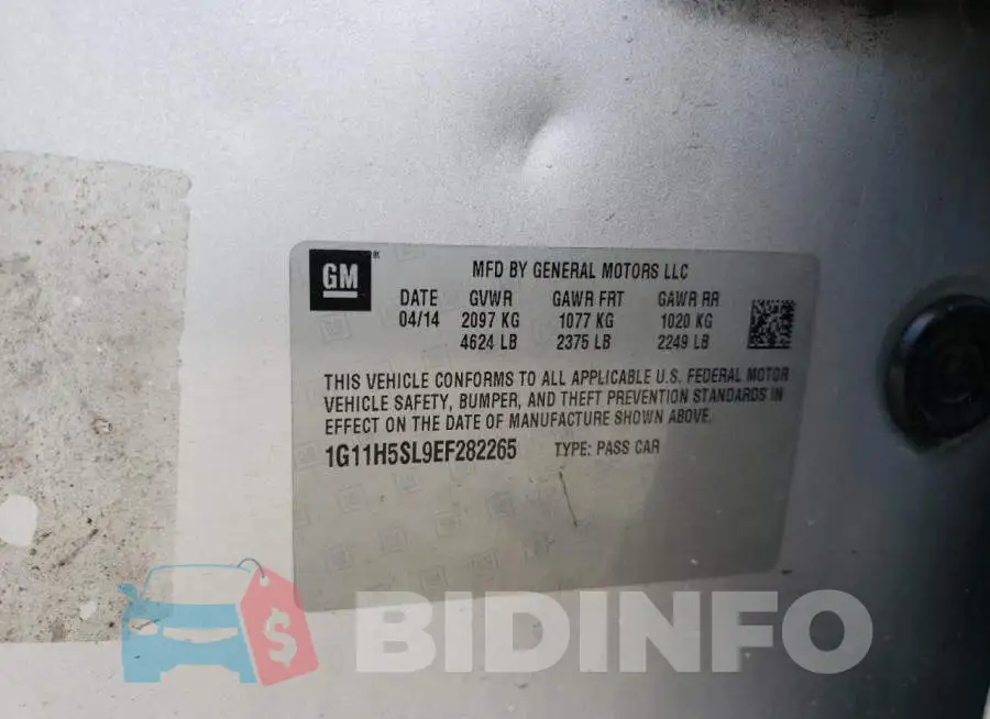 1G11H5SL9EF282265 Photo# 12
