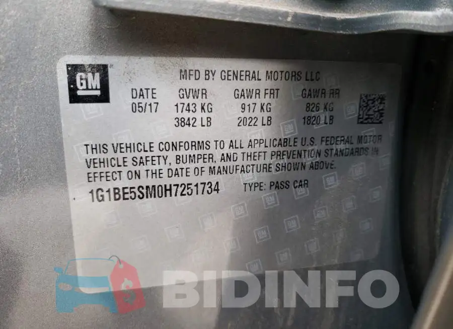 1G1BE5SM0H7251734 Photo# 12