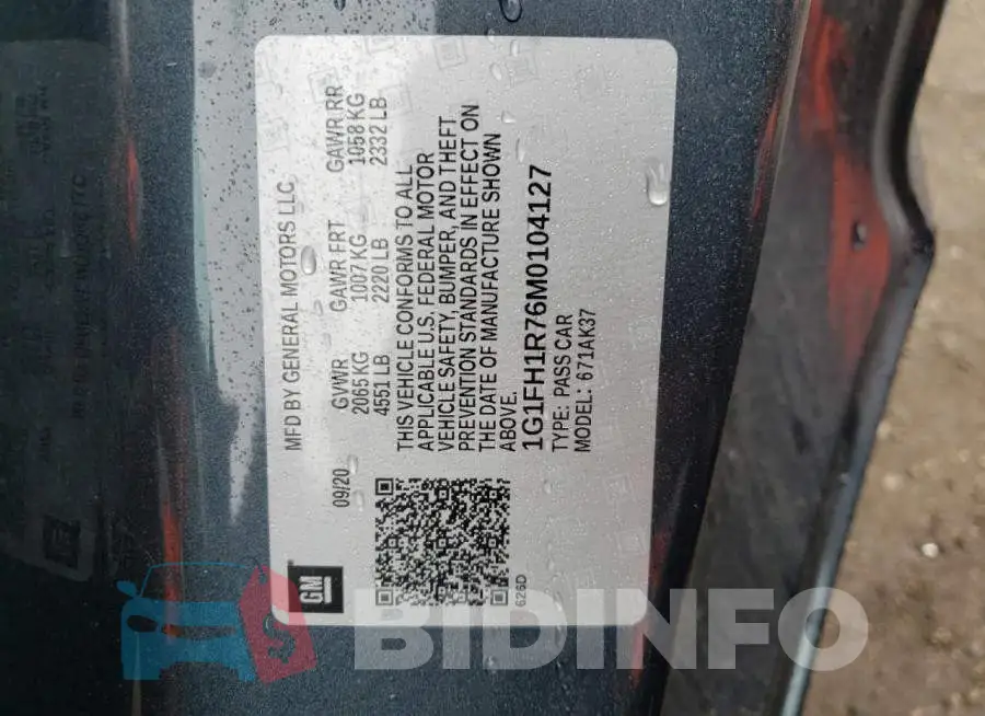 1G1FH1R76M0104127 Photo# 12