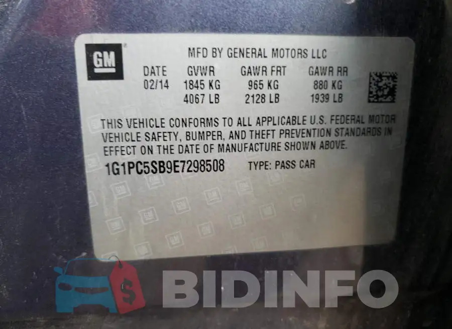 1G1PC5SB9E7298508 Photo# 12