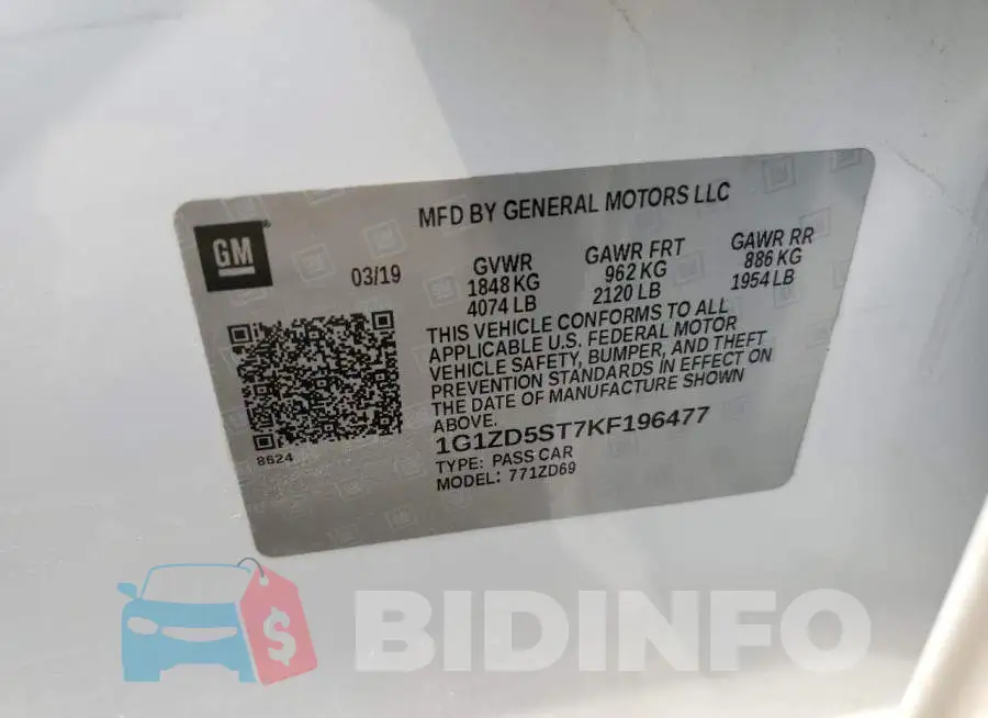 1G1ZD5ST7KF196477 Photo# 12