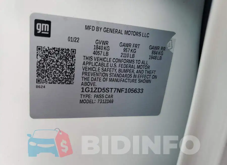 1G1ZD5ST7NF105633 Photo# 12