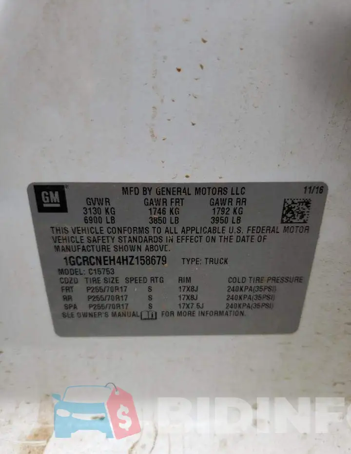 1GCRCNEH4HZ158679 Photo# 12