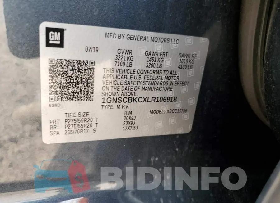 1GNSCBKCXLR106918 Photo# 13