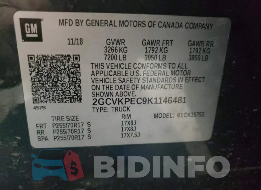 2GCVKPEC9K1146481 Photo# 12