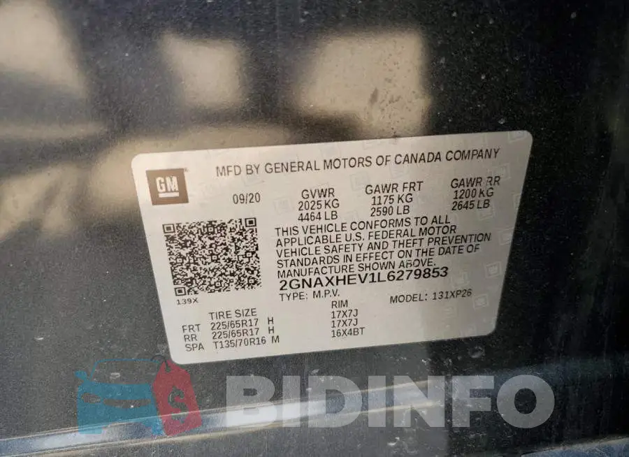 2GNAXHEV1L6279853 Photo# 14