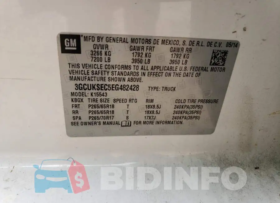 3GCUKSEC5EG482428 Photo# 12