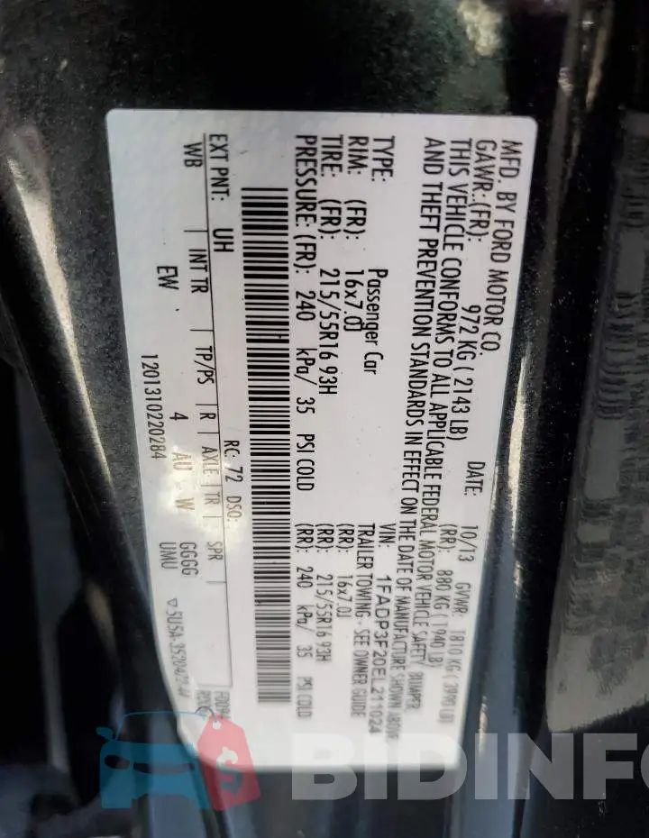 1FADP3F20EL211024 Photo# 12