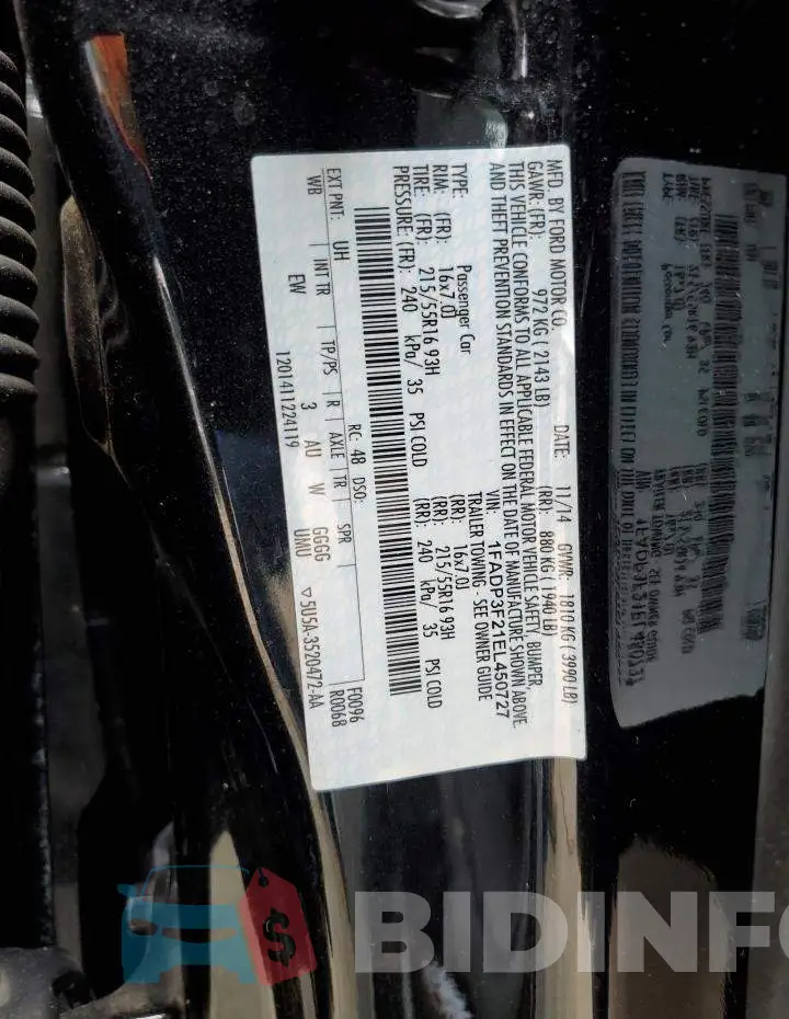 1FADP3F21EL450727 Photo# 12