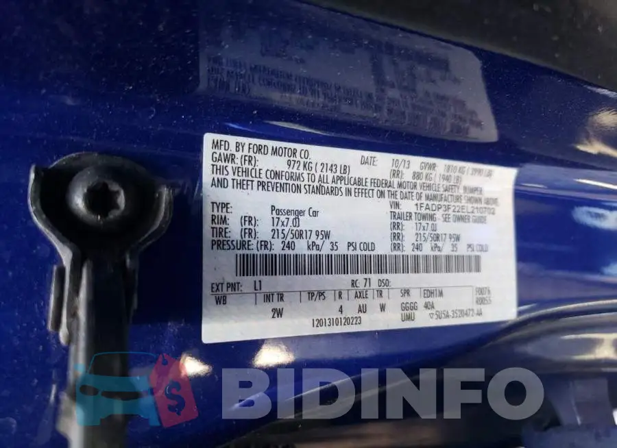 1FADP3F22EL210702 Photo# 13