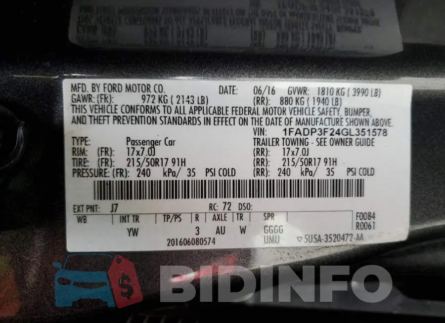 1FADP3F24GL351578 Photo# 12