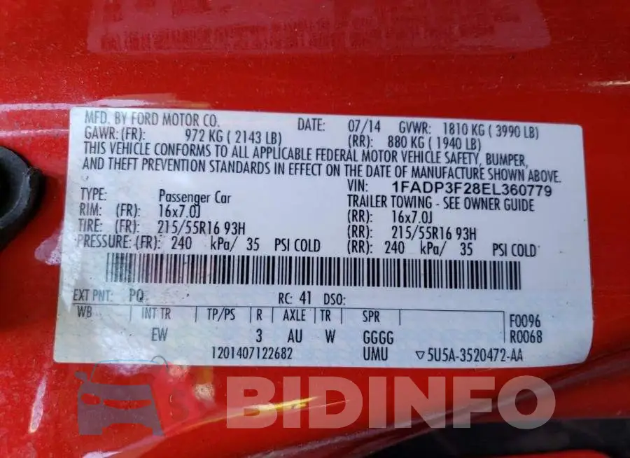 1FADP3F28EL360779 Photo# 12