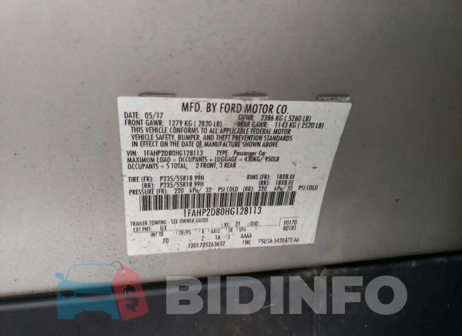 1FAHP2D80HG128113 Photo# 12