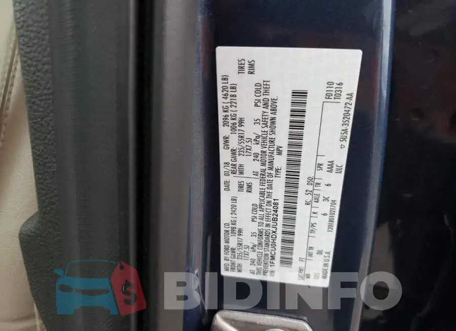 1FMCU0HDXJUB24081 Photo# 12