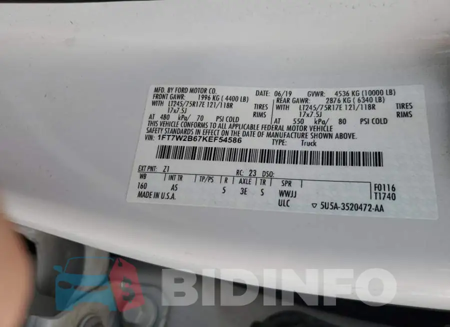 1FT7W2B67KEF54586 Photo# 12