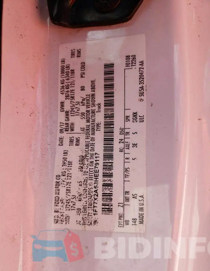 1FT7X2A63HEE79117 Photo# 12