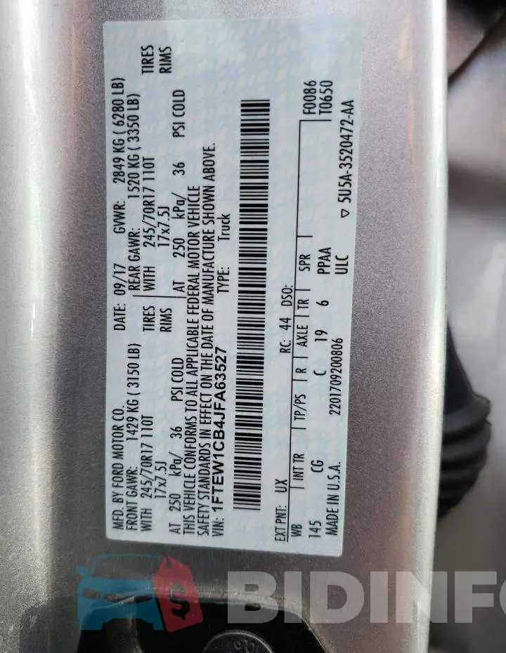 1FTEW1CB4JFA63527 Photo# 12