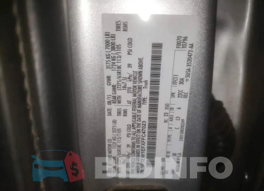 1FTEW1EFXFFC47023 Photo# 12