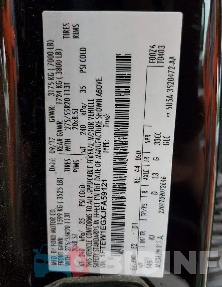 1FTEW1EGXJFA59121 Photo# 12