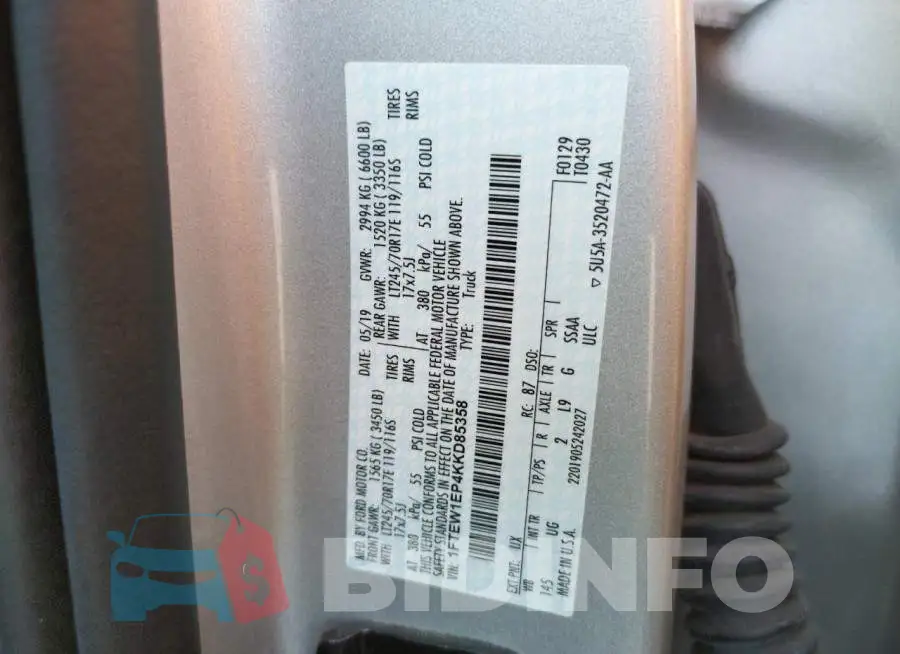 1FTEW1EP4KKD85358 Photo# 10