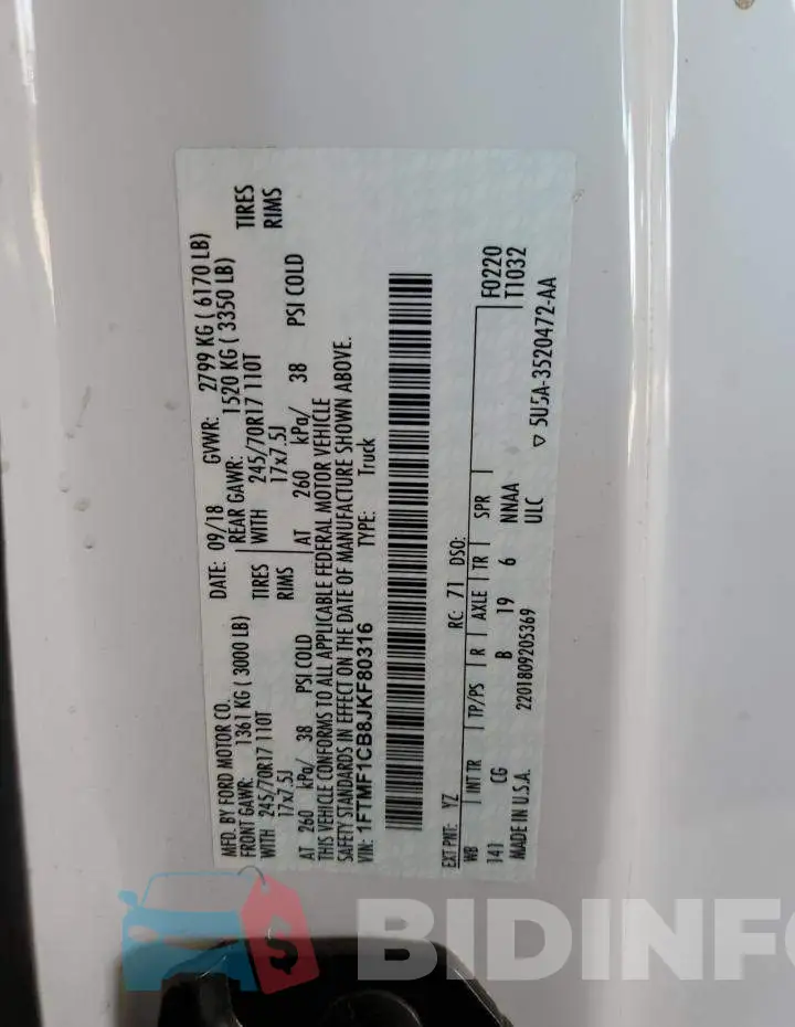 1FTMF1CB8JKF80316 Photo# 12