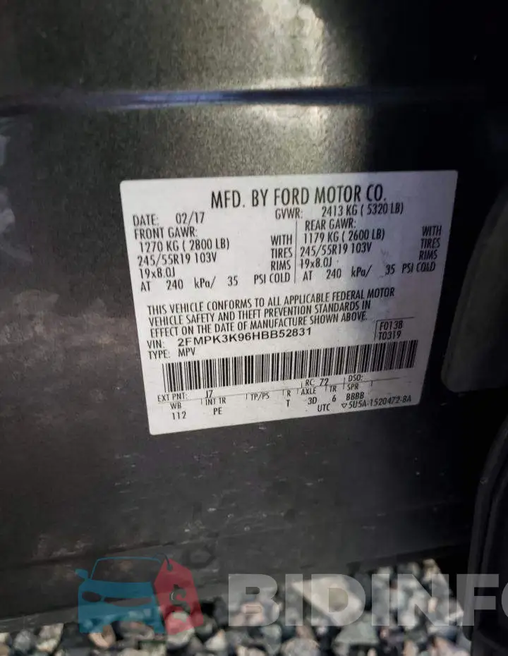 2FMPK3K96HBB52831 Photo# 13