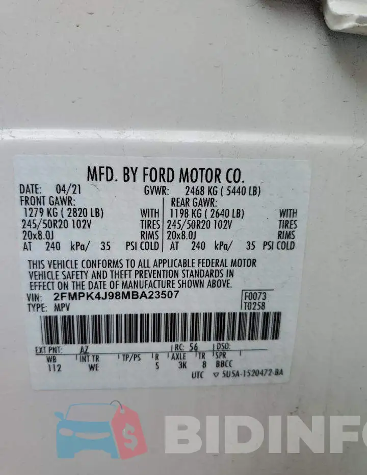2FMPK4J98MBA23507 Photo# 13
