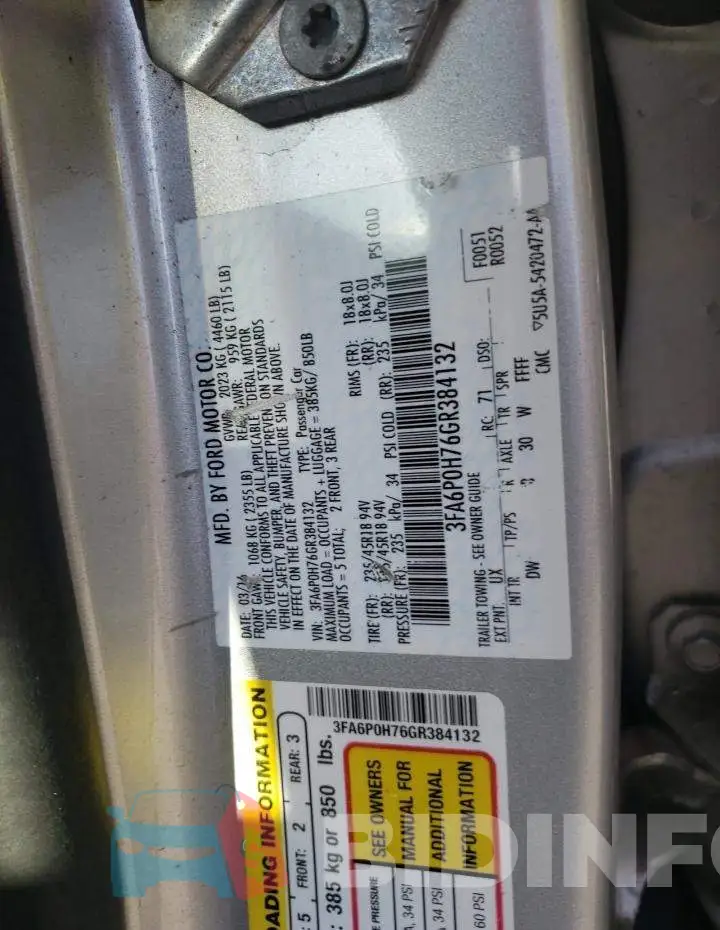 3FA6P0H76GR384132 Photo# 12