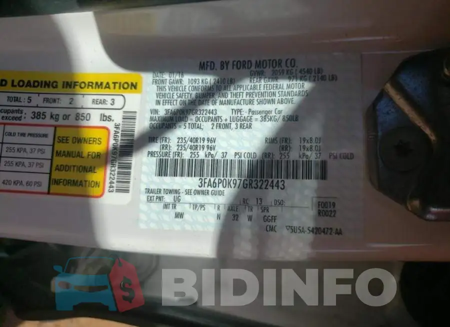 3FA6P0K97GR322443 Photo# 10