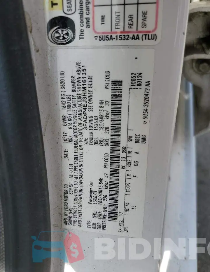 3FADP4EJ3HM161351 Photo# 13