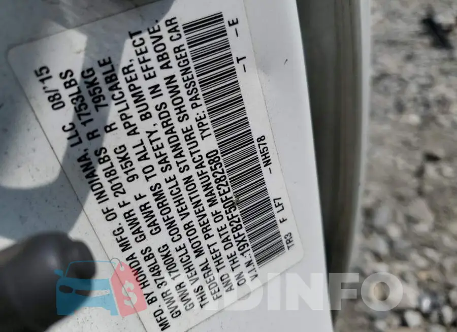 19XFB2F50FE282580 Photo# 12