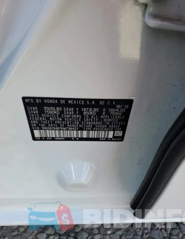 3HGGK5H87KM738427 Photo# 12