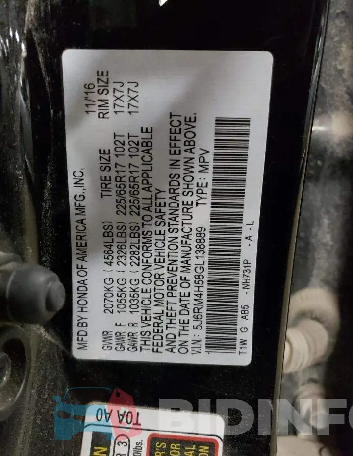 5J6RM4H58GL138889 Photo# 13