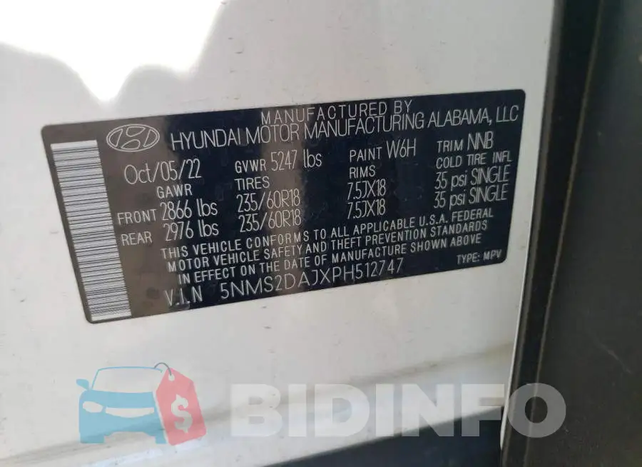 5NMS2DAJXPH512747 Photo# 13