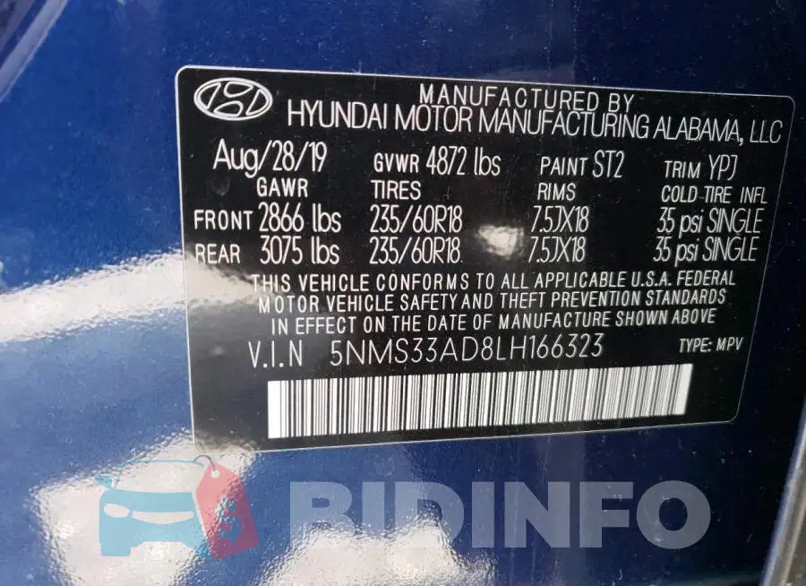 5NMS33AD8LH166323 Photo# 13