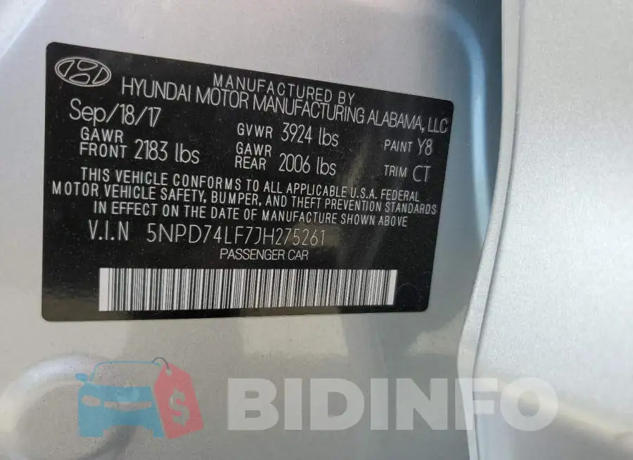 5NPD74LF7JH275261 Photo# 13