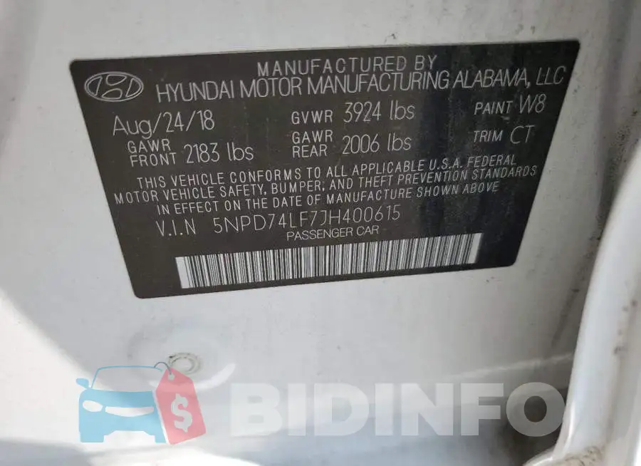 5NPD74LF7JH400615 Photo# 12