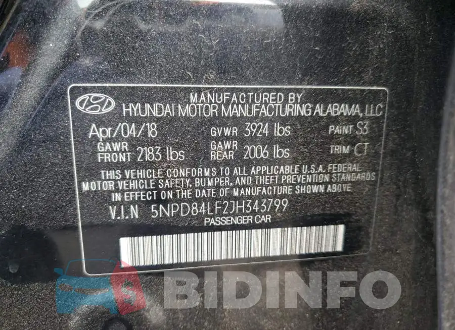 5NPD84LF2JH343799 Photo# 12