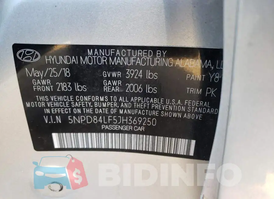 5NPD84LF5JH369250 Photo# 13