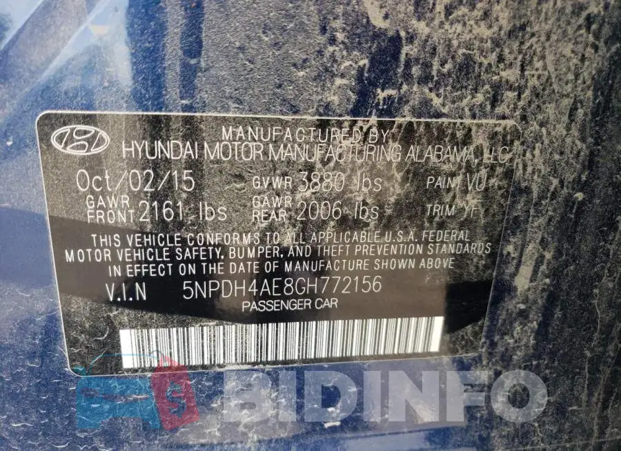 5NPDH4AE8GH772156 Photo# 12